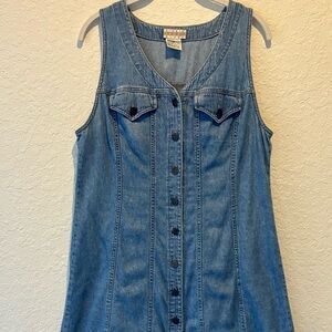 Sigrid Olsen Sport Petite Denim Button Front Sleeveless Dress Size 14P